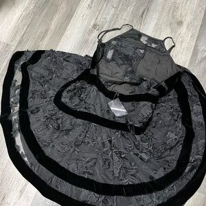 NBD Black Floral Lace Chemise
